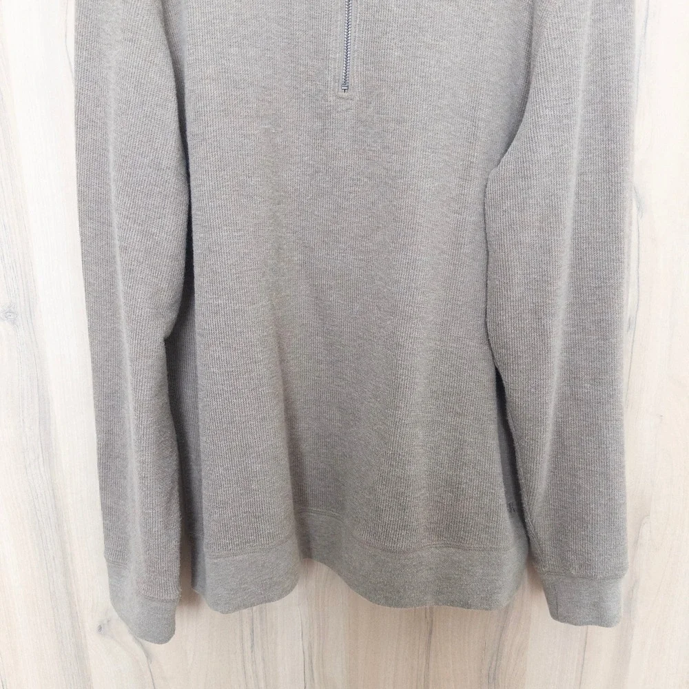 Banana Republic Mens Quarter Zip Pullover Size L Tan Quiet Luxury Preppy Minimal